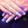 Lilac glitter nails 