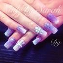 Lilac glitter nails 