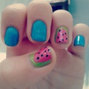 Watermelon Nails(: