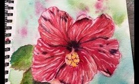 Hibiscus Painting in Watercolor