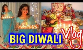 BIG Diwali Vlog 2016 Laxmi Pooja, Cooking & Rangoli  | SuperPrincessjo