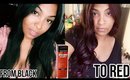DYING BLACK HAIR TO MAGENTA RED USING L'OREAL HICOLOR HIGHLIGHTS WITH NO BLEACH