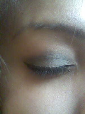 black, grey and greenish type color eye shadows. ready for an interview at a beauty school
