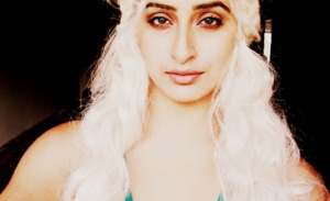 Game of Thrones' Khalessi Makeup. Not perfect, but it was really hard to go from a dark haired Indian girl to a platinum blonde dragon queen lol October 2013, navnitvirdi.com