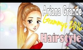 How To DRAW and Color ARIANA GRANDE GRAMMYs 2016