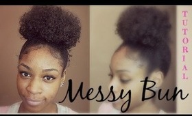 High Messy Bun Tutorial for Natural Hair w/ Clip Ins