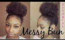 High Messy Bun Tutorial for Natural Hair w/ Clip Ins