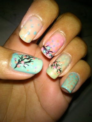 sakura blossom nails