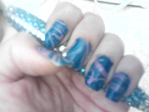 Sally hansen Blue By + sinfulcolors over it