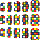 Rubix cube inspired nail art decals 