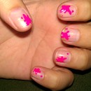 Pink Splatter Paint Nails