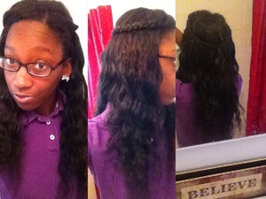 I washed my hair and did a braid out then I styled it bye putting 2 braids on the side 