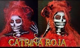 CATRINA roja esqueleto realista maquillaje / SUGAR SKUL realistic skeleton makeup | auroramakeup