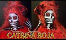 CATRINA roja esqueleto realista maquillaje / SUGAR SKUL realistic skeleton makeup | auroramakeup