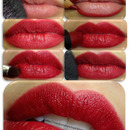 this is the perfect example on how to aplly red lipstick.  and long lasting too! Not my photo