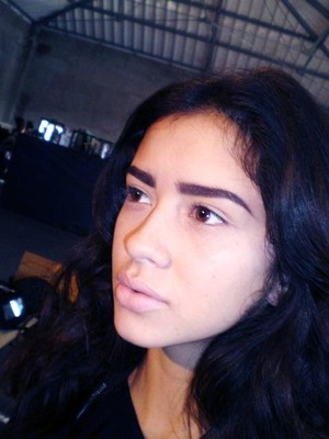 Dewy clear skin and some bold brows at Portugal fashion backstage. 