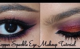 Copper Sparkle Eye Makeup