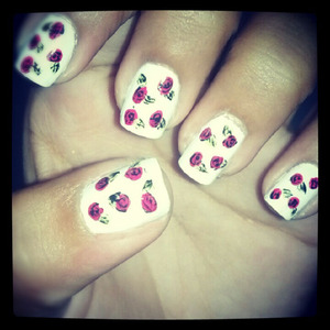 Betsey Johnson flower print inspired nails