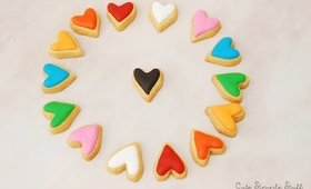 Mini Heart Decorated Cookies (No heart cookie cutter needed)