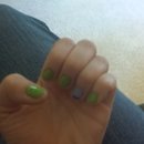 Green and Blue Nails 