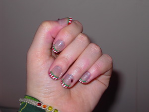 The french manicure, now with candy canes ;)