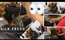 Silk Press on natural hair! Choppy layers!!