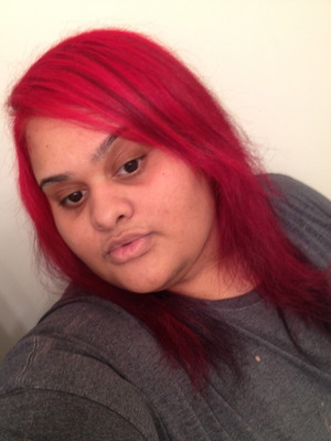 dyed my hair red and purple using special effects nuclear red and deep purple