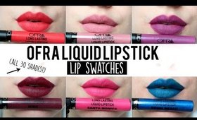 OFRA LIQUID LIPSTICK Lip Swatches - ALL 30 SHADES ♡ JamiePaigeBeauty