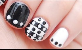Black and White Edgy Nails for Beginners | Monday Mani