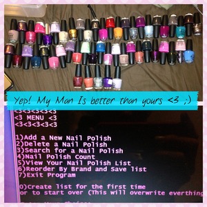 For Christmas my boyfriend made me a computer program to organize all of my nail polishes. #luckygirl 
