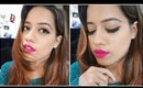 Winged Liner + Bright Pink Lips Makeup Tutorial | Debasree Banerjee