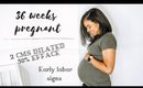 36 week pregnancy update | early signs of labor | 2cm dilated