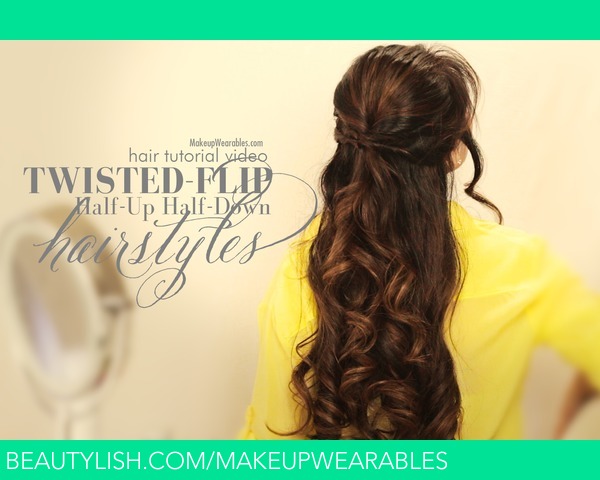 5min Everyday Twisted Flip Half Updo Hairstyles Hair