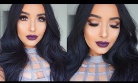 Glowing Skin, Matte Eyes, & Plum lips Makeup Tutorial