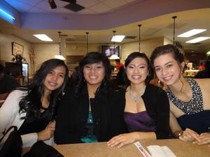 On the far right! I did my own makeup for Winter Ball, LOOKIN CLASSY!