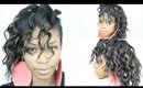 Side Swept Curls/Beach Waves on Natural Hair Straightened