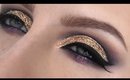 HOW TO CUT CREASE LIKE A PRO! / Gold Glitter Look