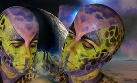 HALLOWEEN MAKEUP | ALIEN | EASY MAKE UP TUTORIAL | COLLAB