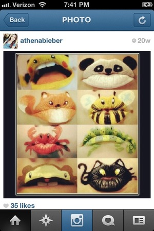 These ate some cute animal lips that I did not do but I found on #instagram 