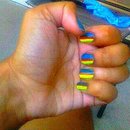 Neon Geometric Abstract Nails