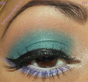 Eye makeup inspired by a Mermaid sticker, lol. Used my Wet-n-Wild Fauna 3 pan palette. flutteringbutterfly23 