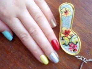 Here is the most recent nail look I've blogged about, which is from my latest Spring Nails post. Here I based the look on the gorgeous colours of this shoe keyring :D - For the full review check out - http://bex-4-ever.blogspot.com/2011/06/notd-part-3-my-