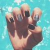 Black + Glitter Nails