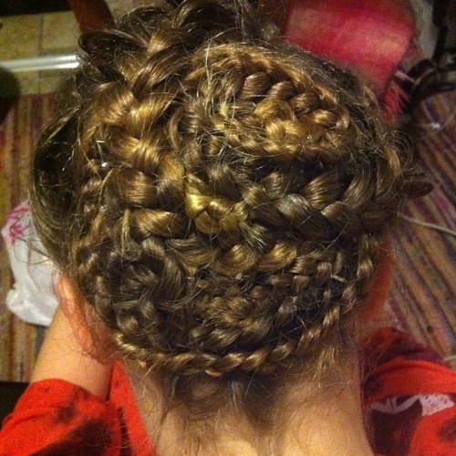 My attempt at the conch shell braid. It doesn't look quite as good as