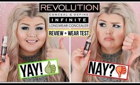 NEW Revolution Conceal & Define Infinite Longwear Concealer Review + Wear Test