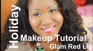 2013 Holiday Makeup Tutorial - Glam Gold Eyes and Bold Red Lips