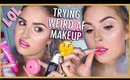 Trying WEIRD Gimmicky & VIRAL Makeup 👀 WTF 🙄 IS IT GOOD?