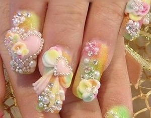 Some beautiful rainbow nails that were created by a supertalented person. That would be me.