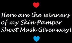 Skin Pamper Sheet Mask WINNERS!