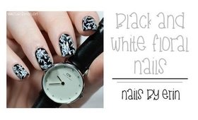 Black and White Floral Nails | NailsByErin